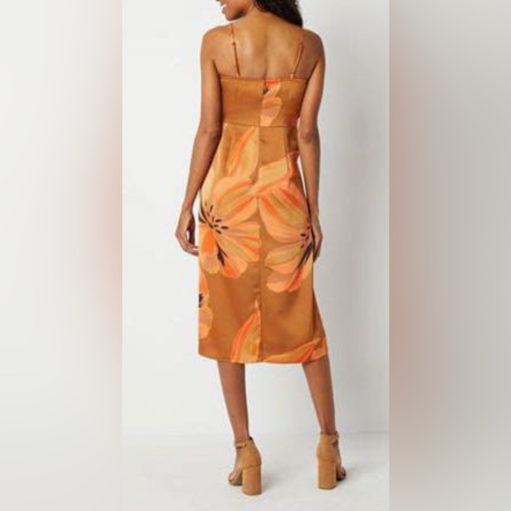 Worthington tropical print sleeveless slip dress Sz small - Picture 3 of 8